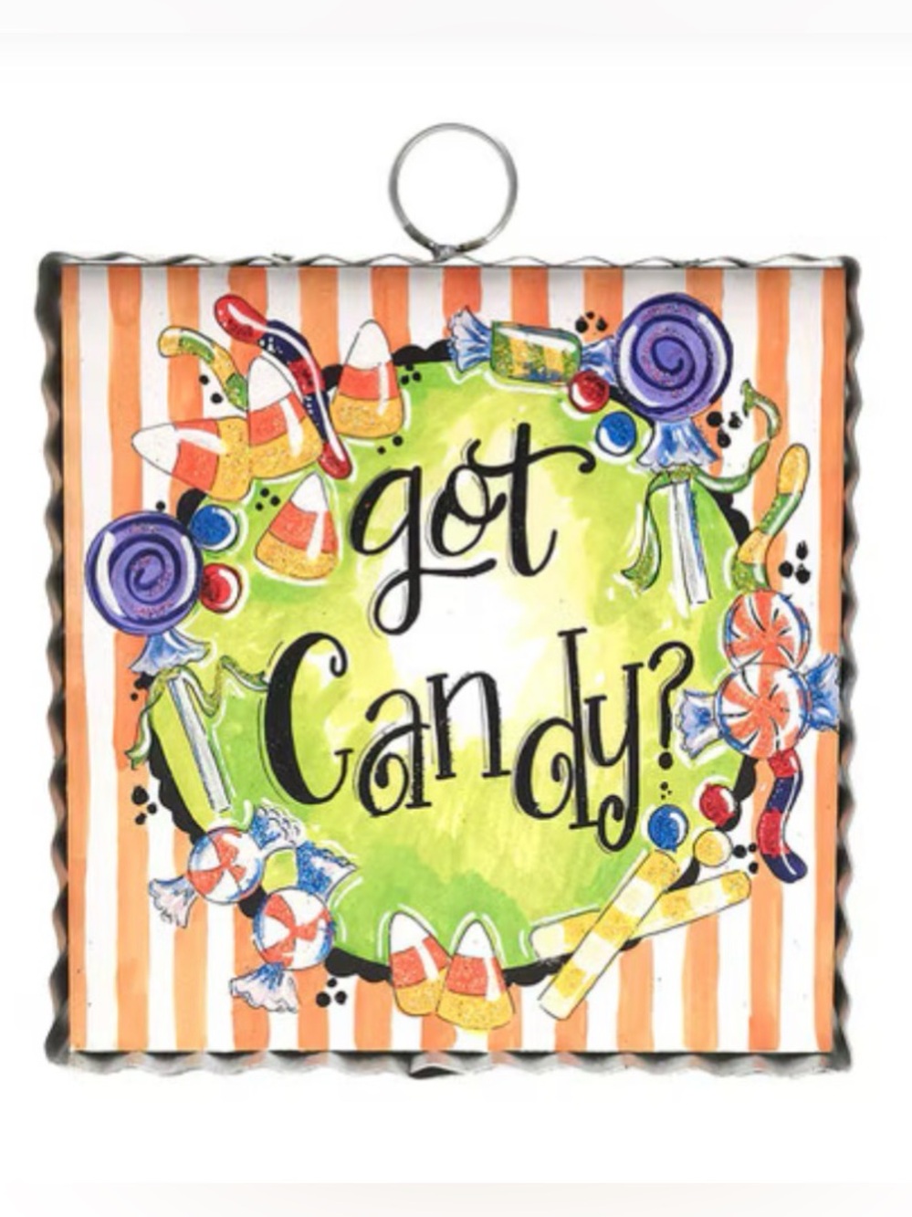 Halloween Got Candy Mini Print with Galvanized Frame